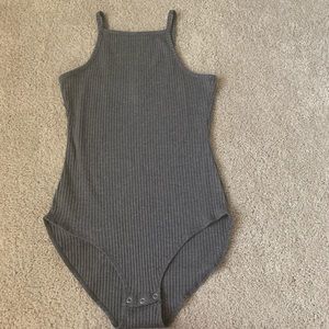 High Neck Gray Bodysuit